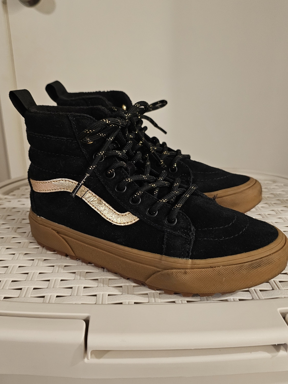 VANS Special Edition Sneakers with Metallic Gold Stripe